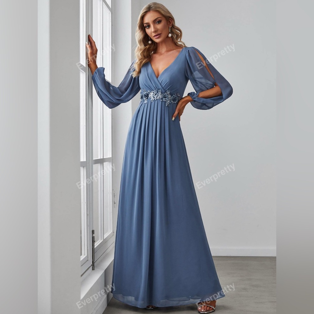 Dusty blue occasion dress